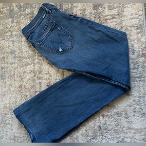 MOTHER Denim Low Waist Button 
Distressed